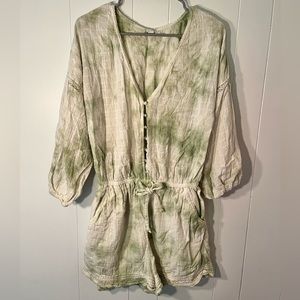 Linen long sleeve romper